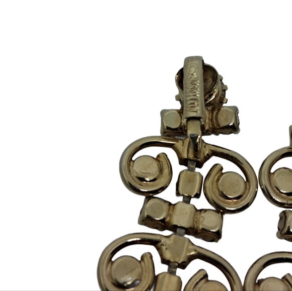 Vintage Sarah Coventry 1950s/60s Dangle Drop Rhinestone Clip Earrings - Picture 6 of 6